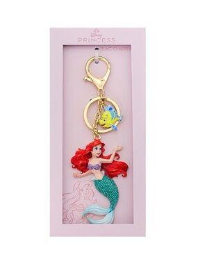 Disney’s The Little Mermaid Ariel & Flounder with Crystal Accent Keychain NWT